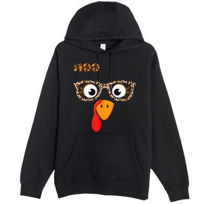 Turkey Moo Funny Cow Thanksgiving Premium Pullover Hoodie