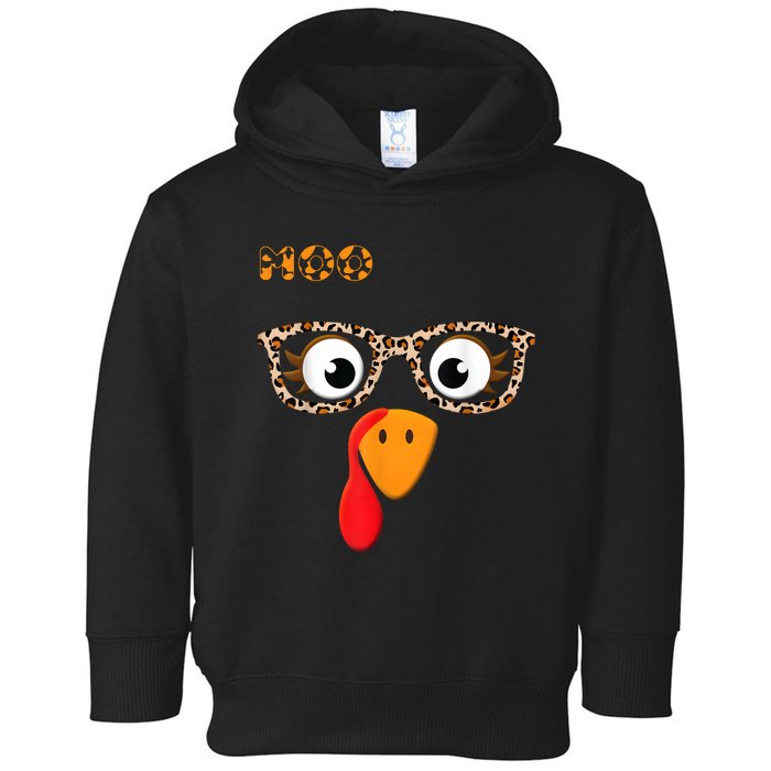 Turkey Moo Funny Cow Thanksgiving Toddler Hoodie