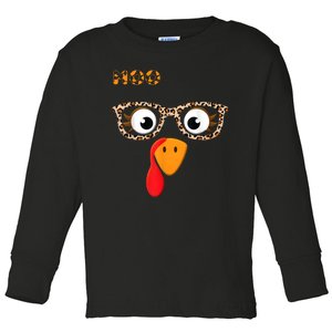 Turkey Moo Funny Cow Thanksgiving Toddler Long Sleeve Shirt