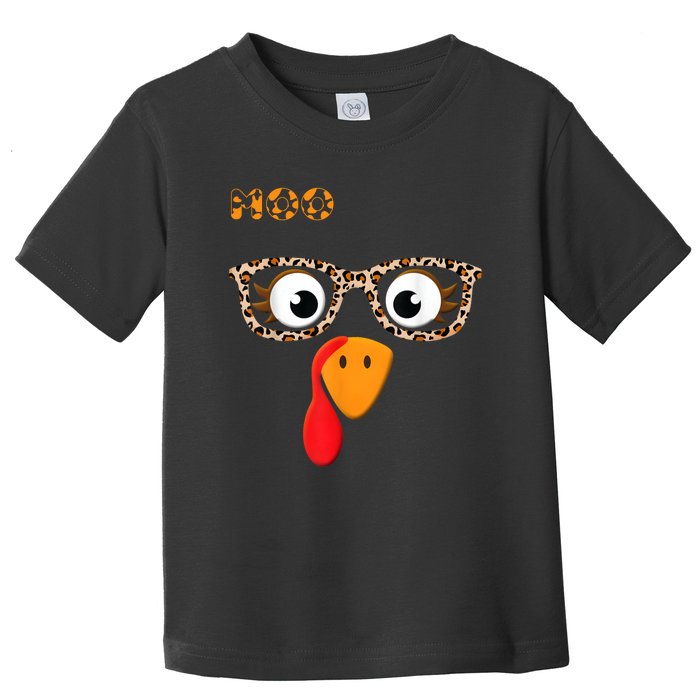 Turkey Moo Funny Cow Thanksgiving Toddler T-Shirt