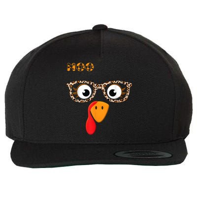 Turkey Moo Funny Cow Thanksgiving Wool Snapback Cap