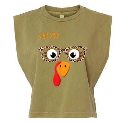 Turkey Moo Funny Cow Thanksgiving Garment-Dyed Women's Muscle Tee