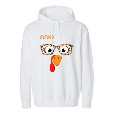 Turkey Moo Funny Cow Thanksgiving Garment-Dyed Fleece Hoodie