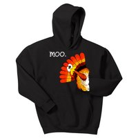 Turkey Moo Funny Thanksgiving Kids Hoodie