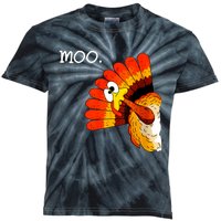 Turkey Moo Funny Thanksgiving Kids Tie-Dye T-Shirt