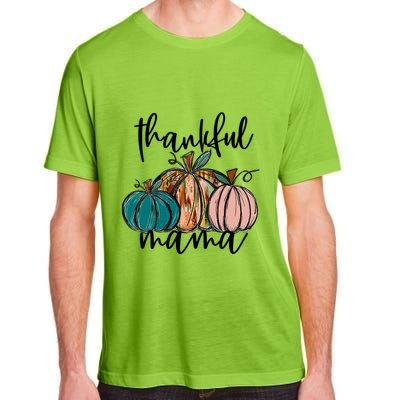 Thankful Mama Fall Season Pumpkin Design Gift Adult ChromaSoft Performance T-Shirt