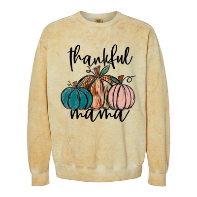 Thankful Mama Fall Season Pumpkin Design Gift Colorblast Crewneck Sweatshirt