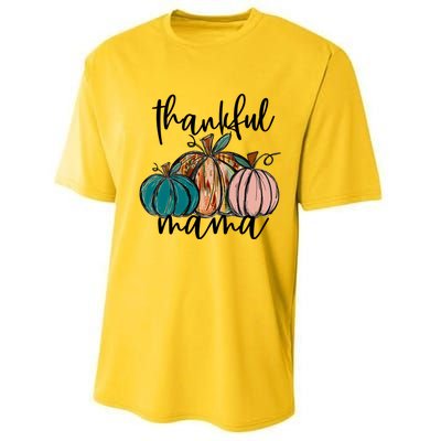 Thankful Mama Fall Season Pumpkin Design Gift Performance Sprint T-Shirt