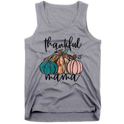 Thankful Mama Fall Season Pumpkin Design Gift Tank Top