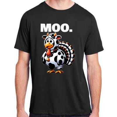 Turkey Moo Funny Thanksgiving Adult ChromaSoft Performance T-Shirt