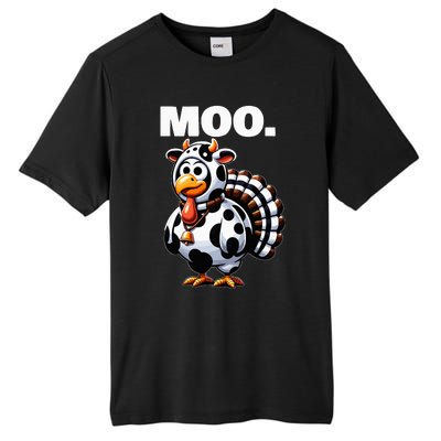 Turkey Moo Funny Thanksgiving Tall Fusion ChromaSoft Performance T-Shirt