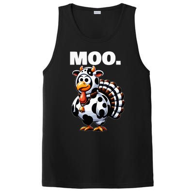 Turkey Moo Funny Thanksgiving PosiCharge Competitor Tank