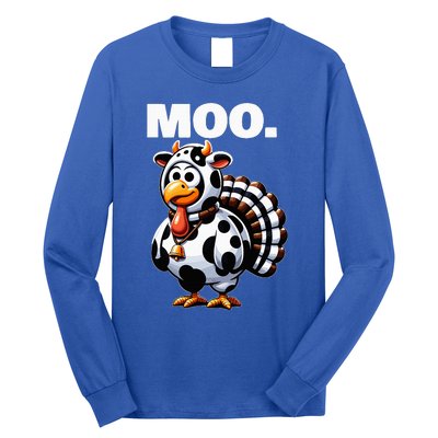 Turkey Moo Funny Thanksgiving Long Sleeve Shirt