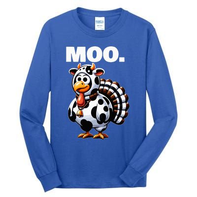 Turkey Moo Funny Thanksgiving Tall Long Sleeve T-Shirt