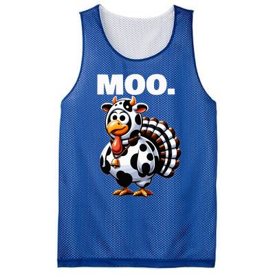 Turkey Moo Funny Thanksgiving Mesh Reversible Basketball Jersey Tank