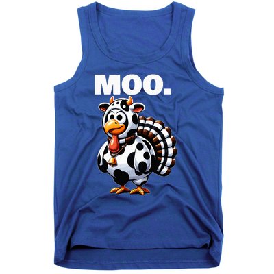 Turkey Moo Funny Thanksgiving Tank Top