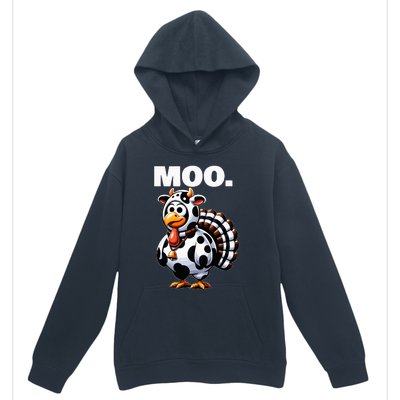 Turkey Moo Funny Thanksgiving Urban Pullover Hoodie