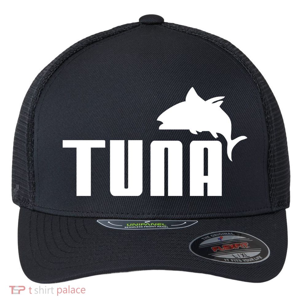 Tuna Mens Funny Flexfit Unipanel Trucker Cap