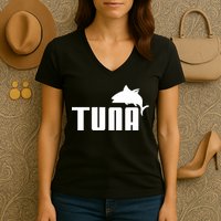 Tuna Mens Funny Women's V-Neck T-Shirt