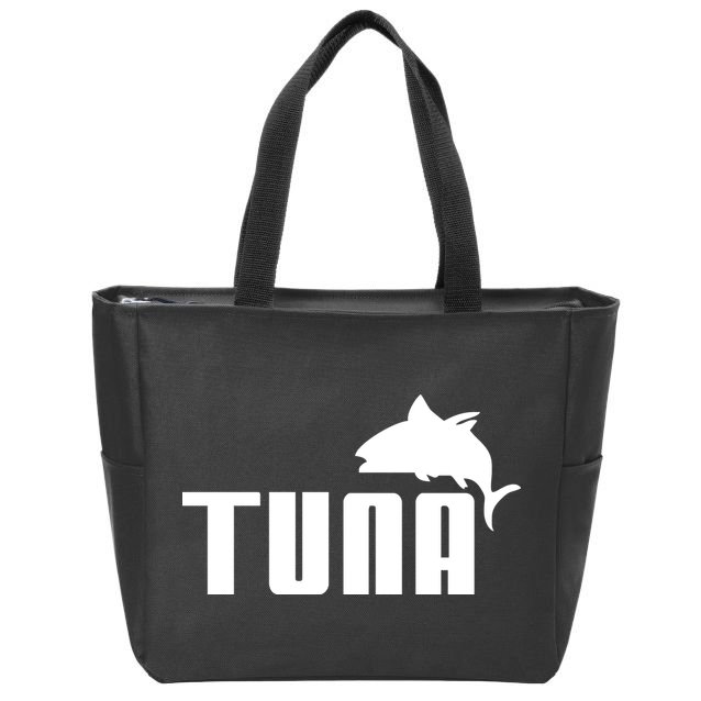 Tuna Mens Funny Zip Tote Bag