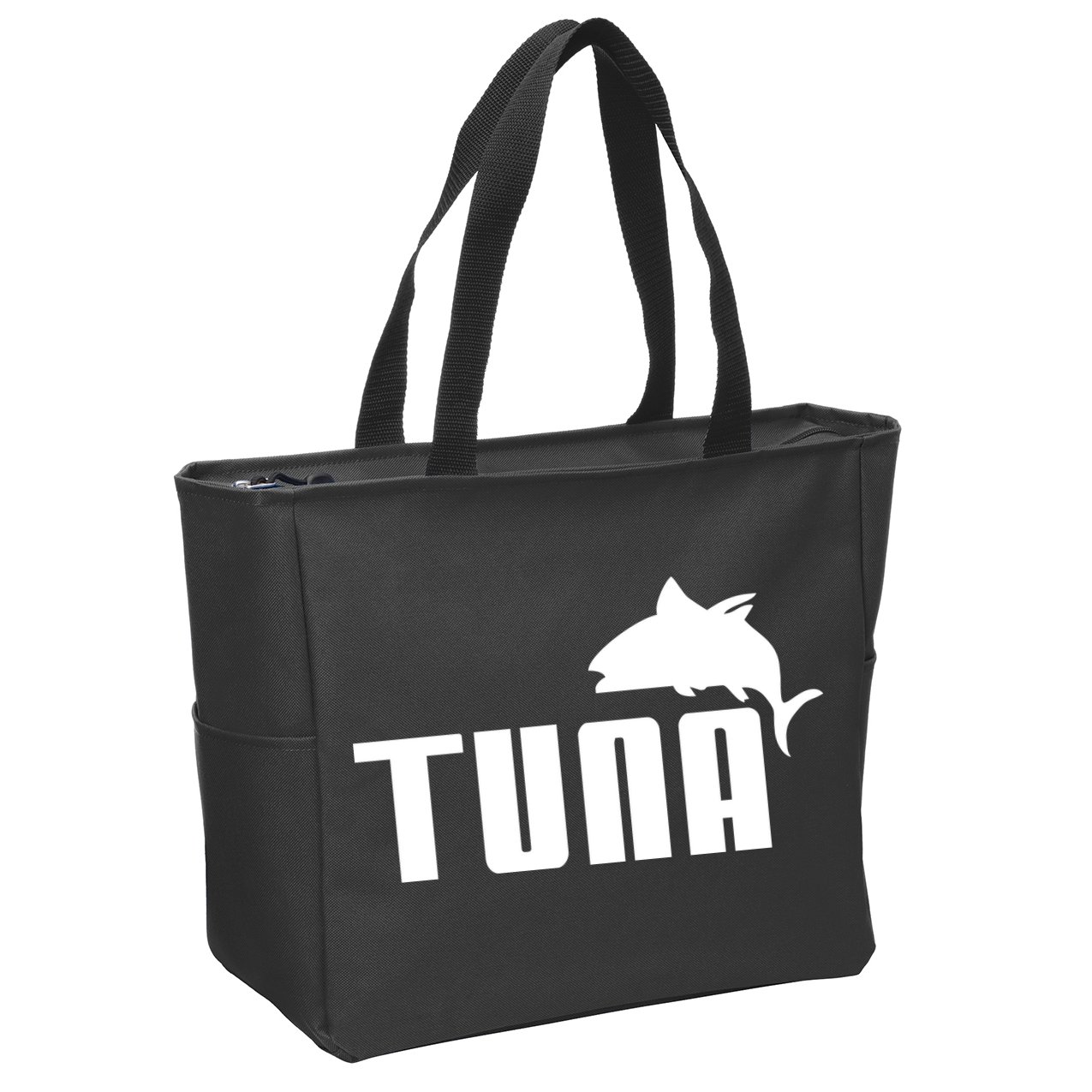 Tuna Mens Funny Zip Tote Bag