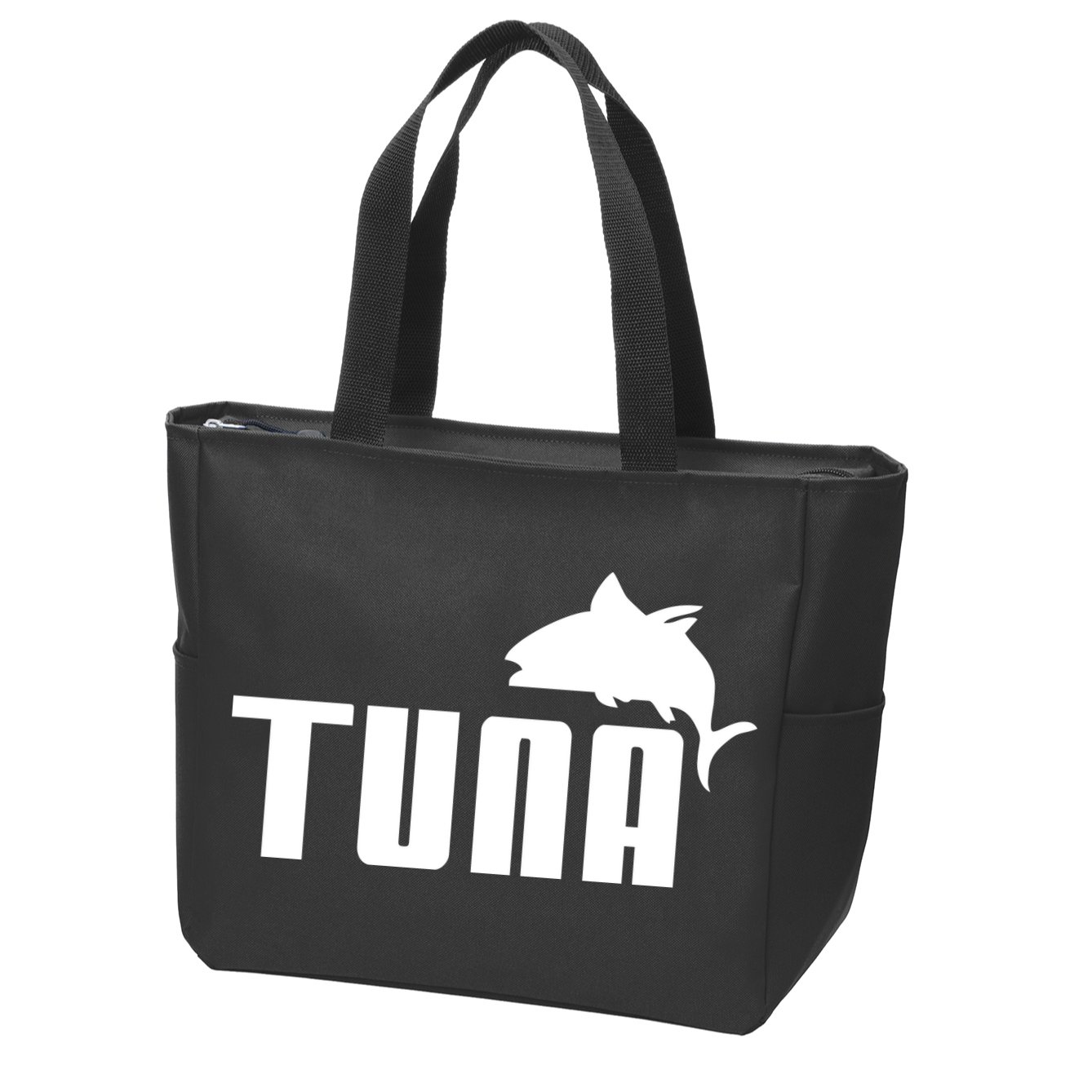 Tuna Mens Funny Zip Tote Bag