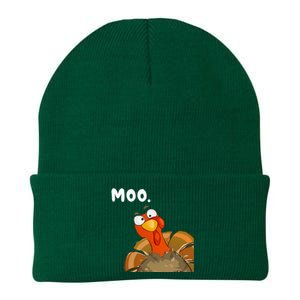 Turkey Moo Funny Thanksgiving Fake Cow Knit Cap Winter Beanie