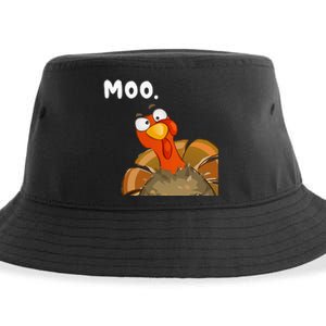 Turkey Moo Funny Thanksgiving Fake Cow Sustainable Bucket Hat