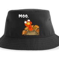 Turkey Moo Funny Thanksgiving Fake Cow Sustainable Bucket Hat