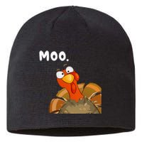 Turkey Moo Funny Thanksgiving Fake Cow Sustainable Beanie