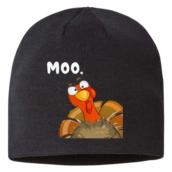 Turkey Moo Funny Thanksgiving Fake Cow Sustainable Beanie