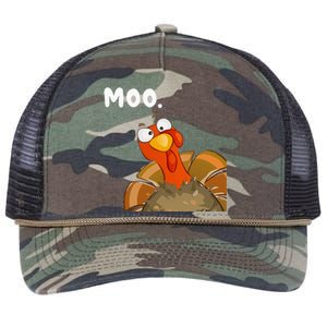 Turkey Moo Funny Thanksgiving Fake Cow Retro Rope Trucker Hat Cap