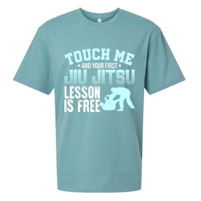 Touch Me First Jiu Jitsu Lesson Is Free Brazilian BJJ Sueded Cloud Jersey T-Shirt