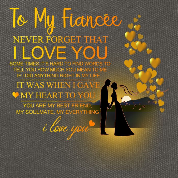 To My Fiance I Love You Cotton Canvas Backpack