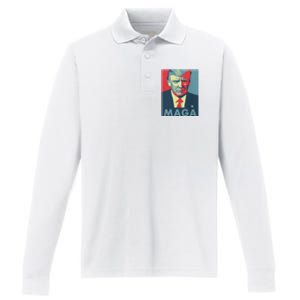 Trump Maga Funny Trump 2024 Performance Long Sleeve Polo