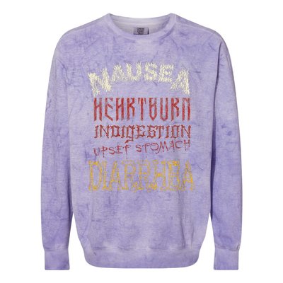 Thrash Metal Funny Heavy Nausea Heartburn Concert Colorblast Crewneck Sweatshirt