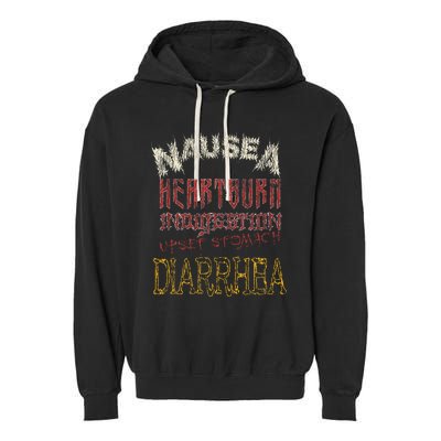 Thrash Metal Funny Heavy Nausea Heartburn Concert Garment-Dyed Fleece Hoodie