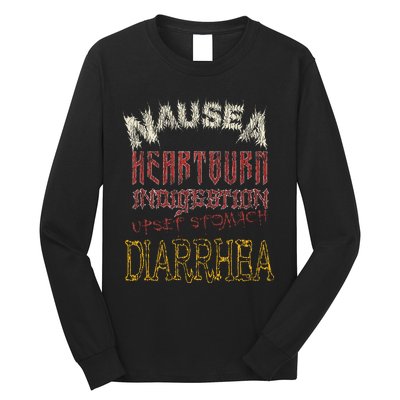 Thrash Metal Funny Heavy Nausea Heartburn Concert Long Sleeve Shirt