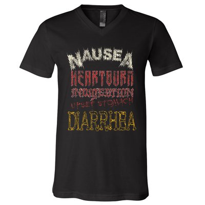 Thrash Metal Funny Heavy Nausea Heartburn Concert V-Neck T-Shirt