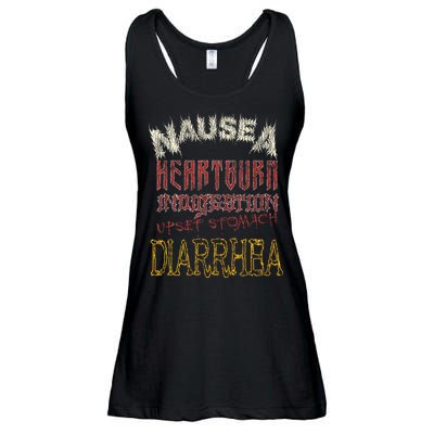 Thrash Metal Funny Heavy Nausea Heartburn Concert Ladies Essential Flowy Tank