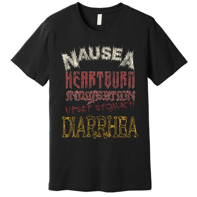 Thrash Metal Funny Heavy Nausea Heartburn Concert Premium T-Shirt