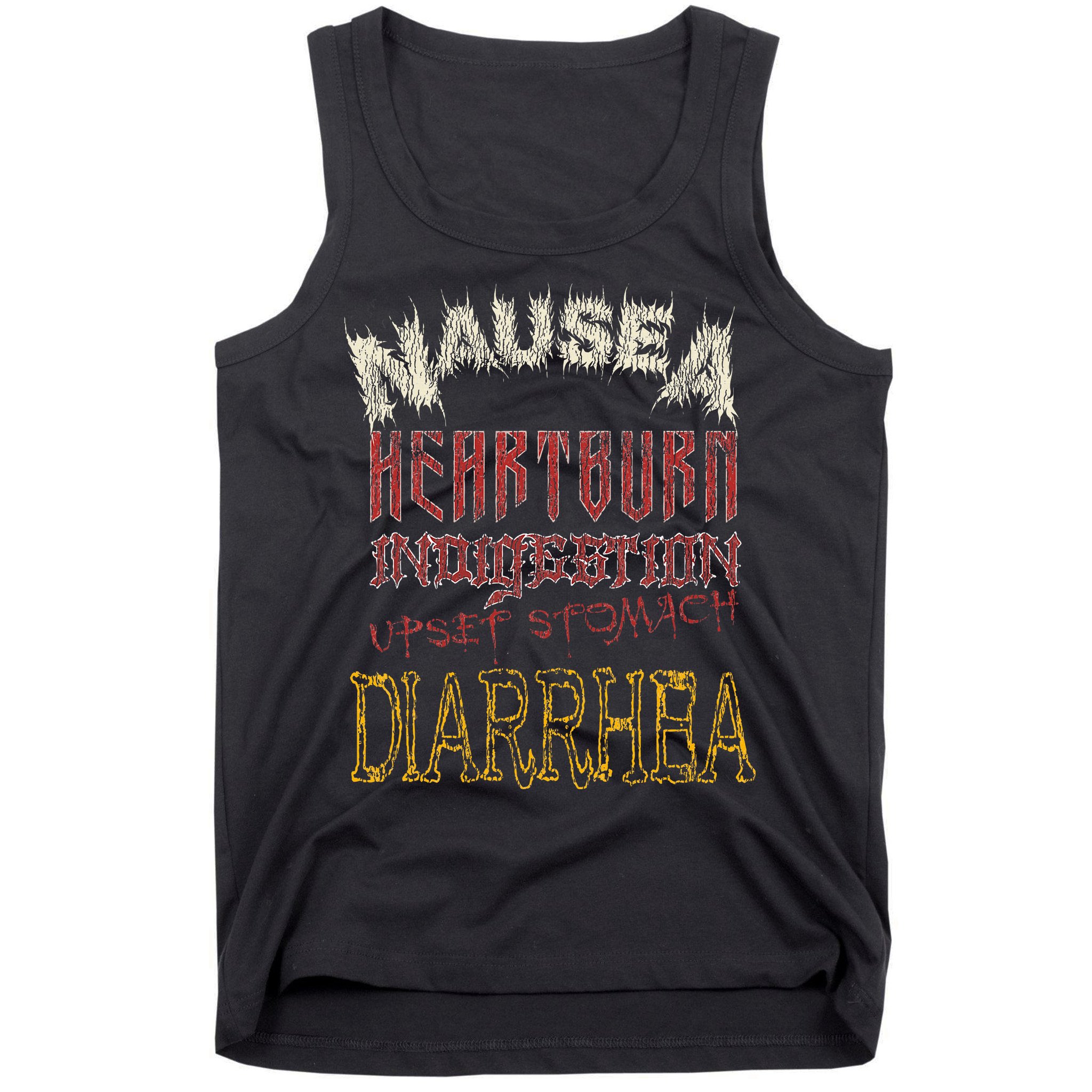 Thrash Metal Funny Heavy Nausea Heartburn Concert Tank Top
