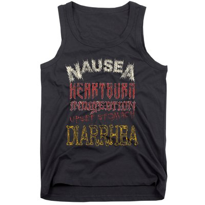 Thrash Metal Funny Heavy Nausea Heartburn Concert Tank Top