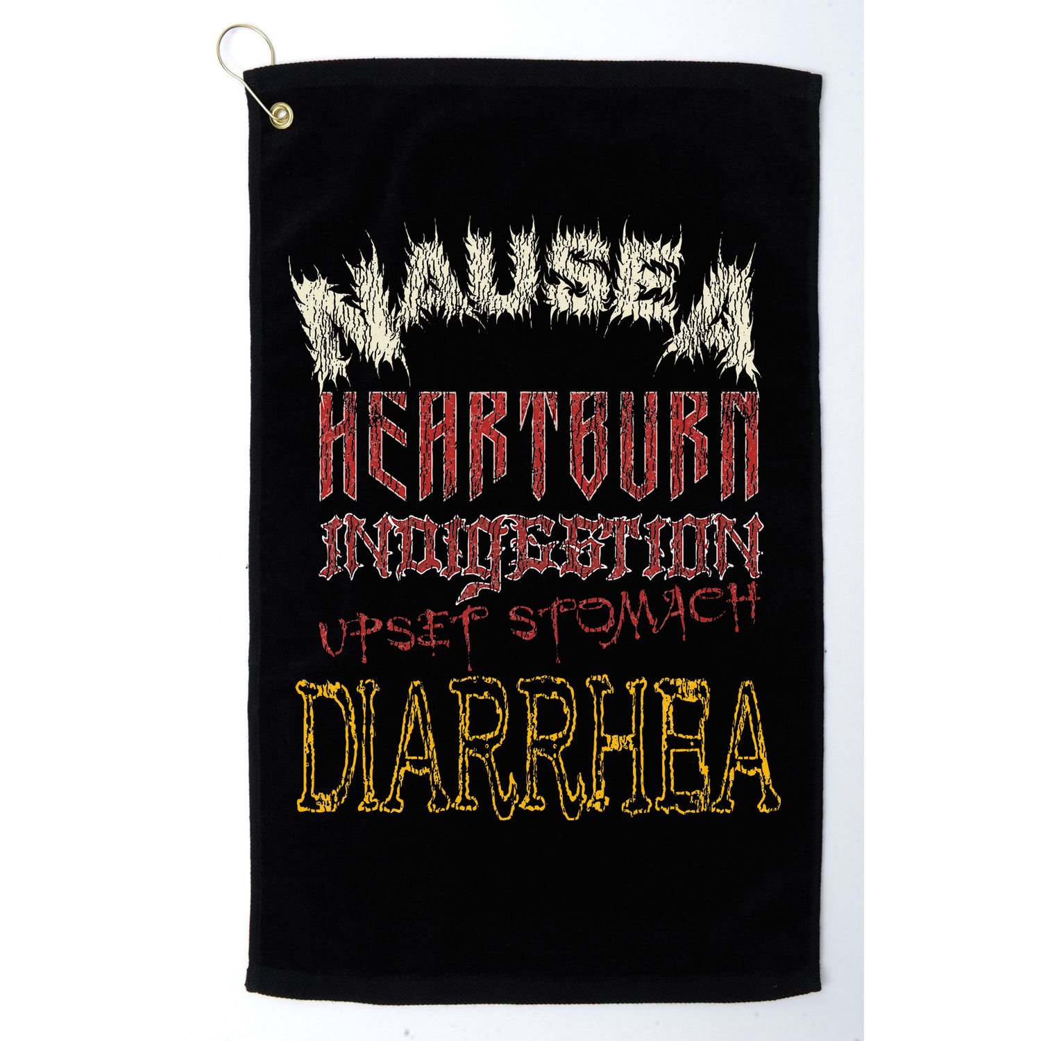 Thrash Metal Funny Heavy Nausea Heartburn Concert Golf Towel