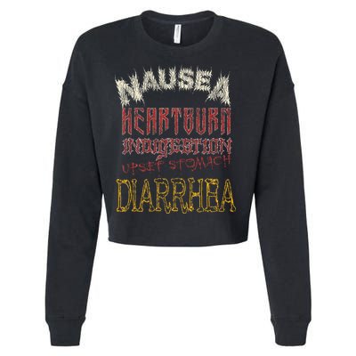 Thrash Metal Funny Heavy Nausea Heartburn Concert Cropped Pullover Crew