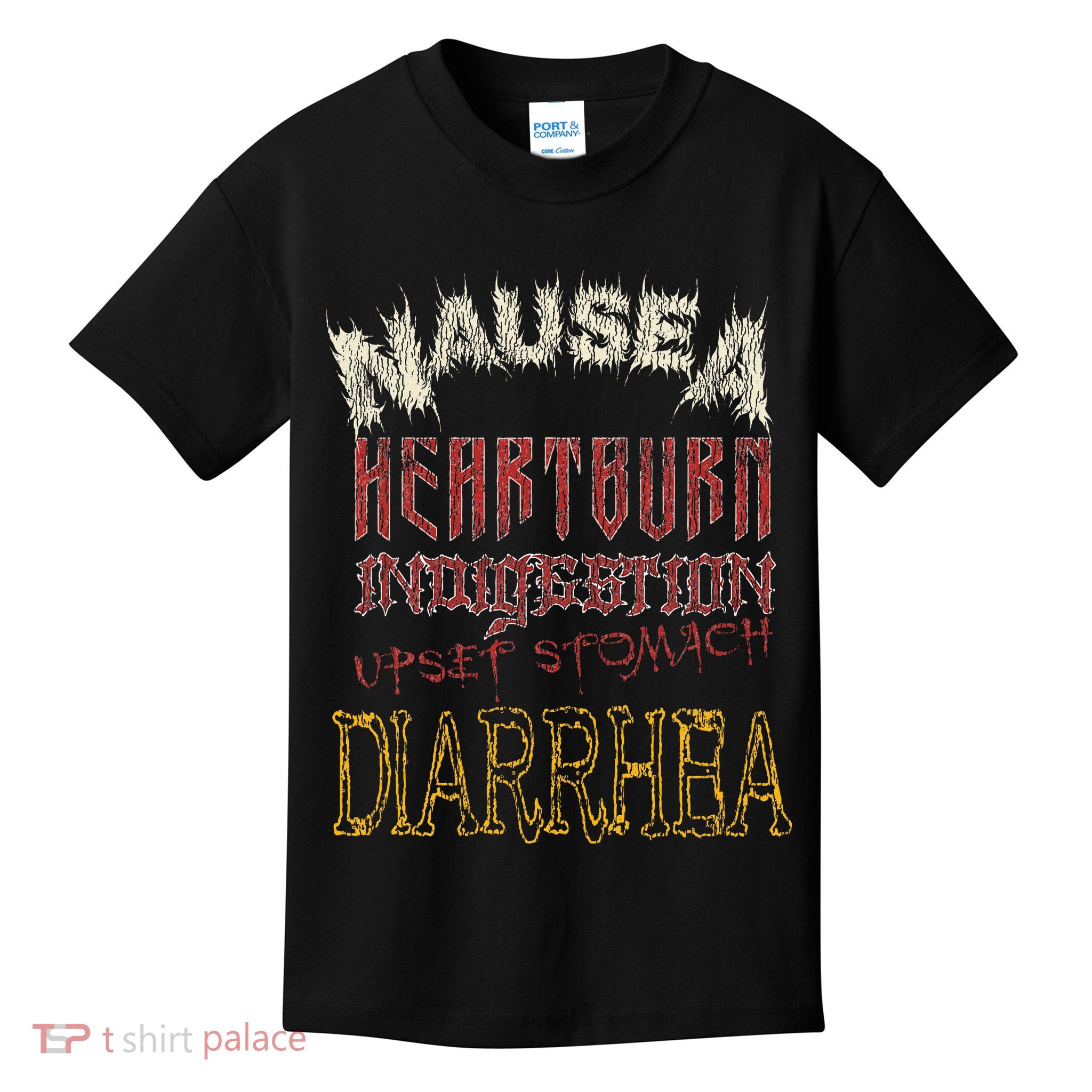 Thrash Metal Funny Heavy Nausea Heartburn Concert Kids T-Shirt