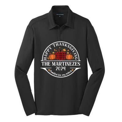 The Martinezes Family Thanksgiving 2024 Thankful Cool Gift Silk Touch Performance Long Sleeve Polo