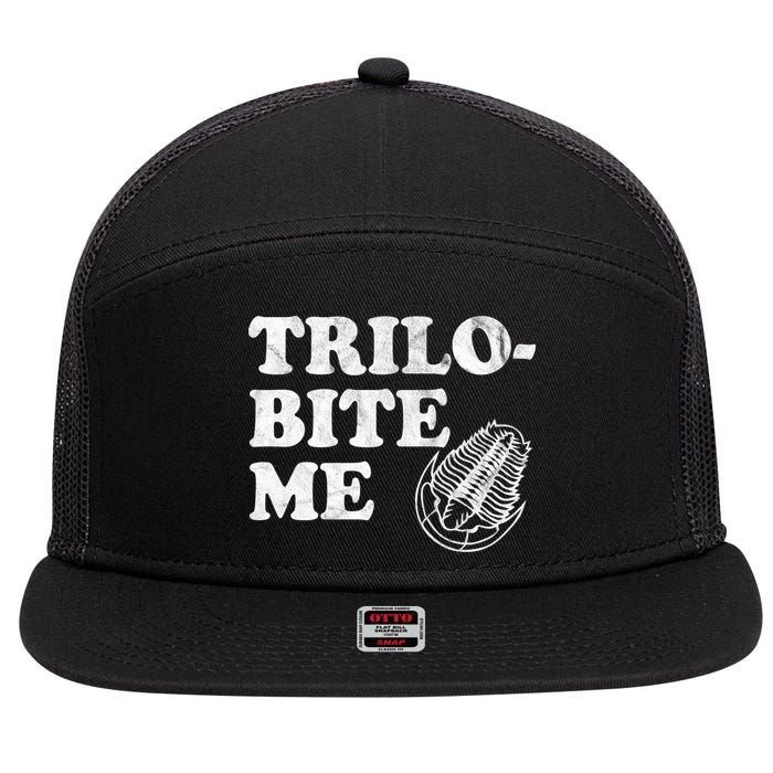 Trilobite Me Funny Paleontologist 7 Panel Mesh Trucker Snapback Hat