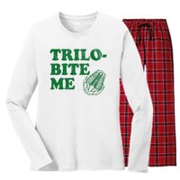 Trilobite Me Funny Paleontologist Women's Long Sleeve Flannel Pajama Set 