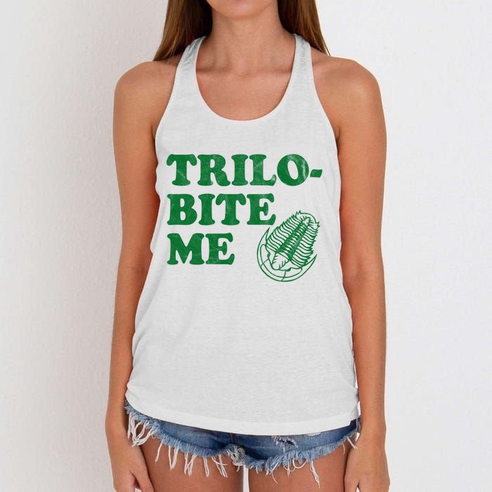 Trilobite Me Funny Paleontologist Women's Knotted Racerback Tank